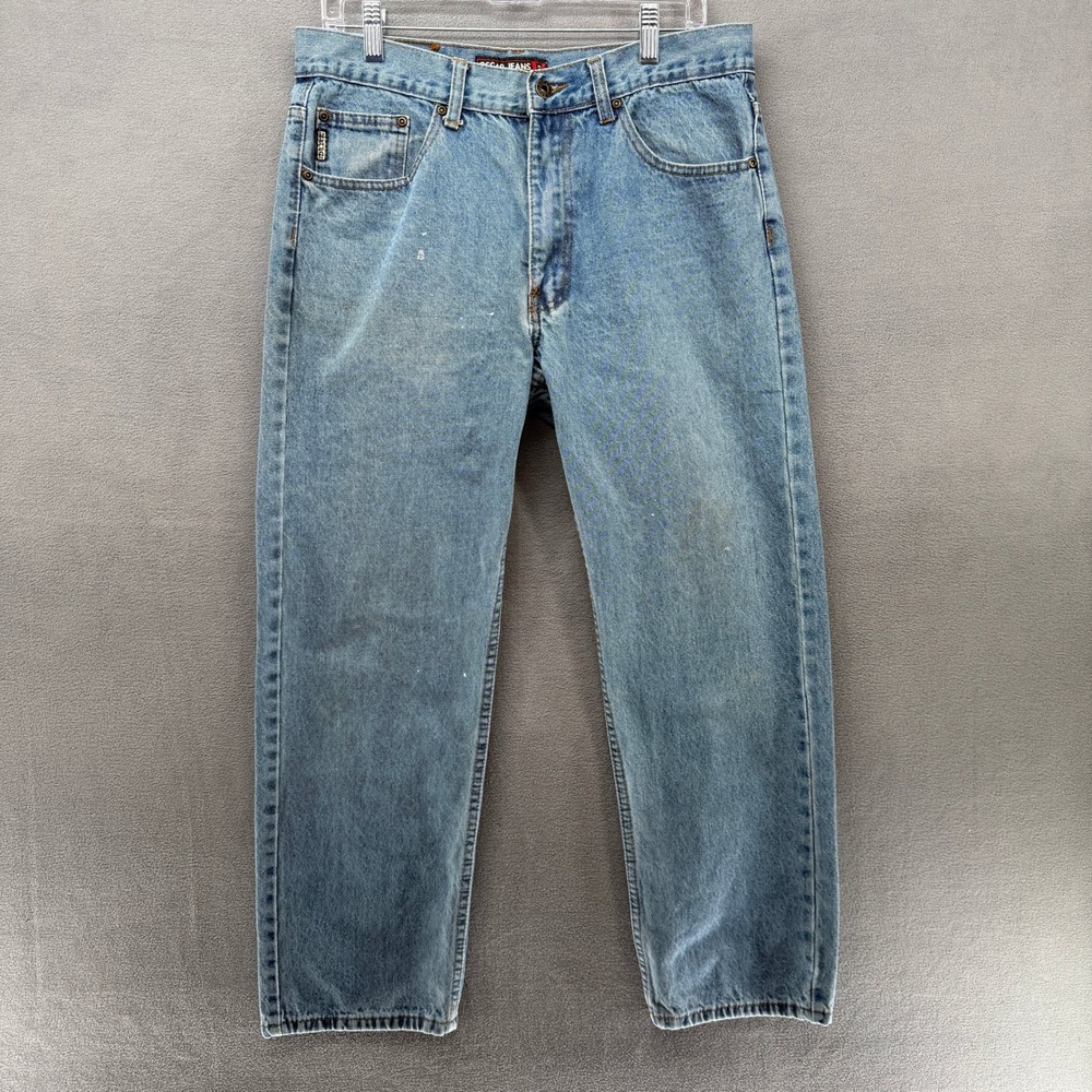Oscar Jeans Mens 34x30 Light Wash Denim‎ Straight Leg Casual Pants